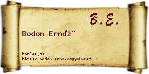 Bodon Ernő névjegykártya